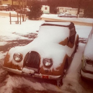 Dad's Morgan Covered in Snow