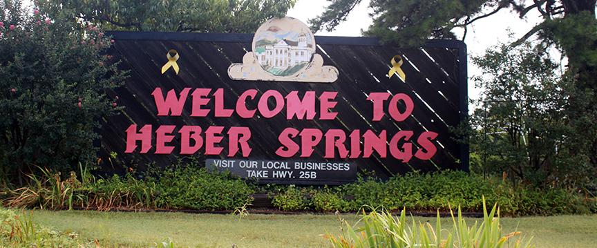 Heber Springs, AR Welcome Sign