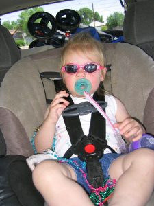 Sophia in Car Seat